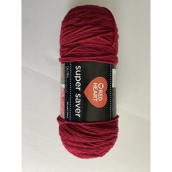 Red Heart Super‎ Saver Yarn Burgundy in Wrapper 7oz 364 Yads 100% Acrylic - Picture 1 of 2